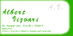 albert vizvari business card